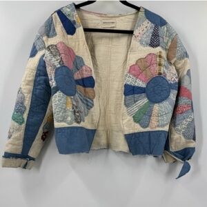 Pioneer Spirit Patchwork Quilted Jacket with Antique Quilt Cropped